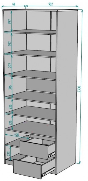 Шкаф Мальта H202 в Стрежевом - strezevoi.ok-mebel.com | фото 2