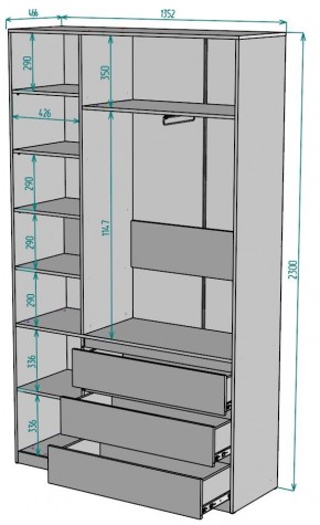 Шкаф Мальта H204 в Стрежевом - strezevoi.ok-mebel.com | фото 2