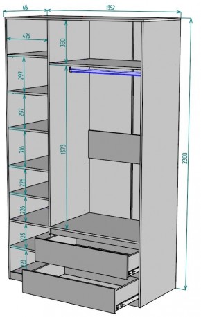 Шкаф Мальта H216 в Стрежевом - strezevoi.ok-mebel.com | фото 2