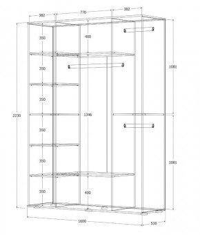 Шкаф Норден 1600 (Дуб Крафт золотой) в Стрежевом - strezevoi.ok-mebel.com | фото 3