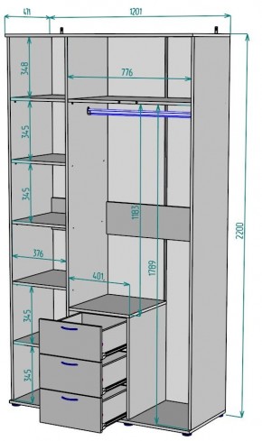 Шкаф Ольга H57 в Стрежевом - strezevoi.ok-mebel.com | фото 2