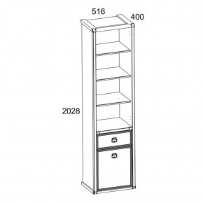 Шкаф открытый 1D1S, MAGELLAN, цвет Сосна винтаж в Стрежевом - strezevoi.ok-mebel.com | фото 2