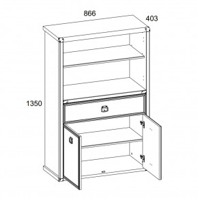 Шкаф открытый 2D1S, MAGELLAN, цвет Сосна винтаж в Стрежевом - strezevoi.ok-mebel.com | фото 3