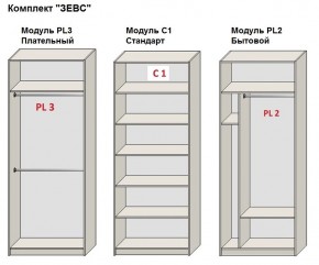 Шкаф распашной серия «ЗЕВС» (PL3/С1/PL2) в Стрежевом - strezevoi.ok-mebel.com | фото 2