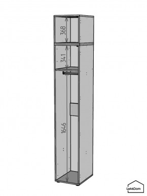 Шкаф с антресолью Linnea MHR-1A-1 2450х400х510 (ДВ-М 11.1.25) в Стрежевом - strezevoi.ok-mebel.com | фото 3