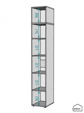 Шкаф с антресолью Linnea MHR-1A-2 2450х400х510 (ДВ-М 11.1.25) в Стрежевом - strezevoi.ok-mebel.com | фото 3