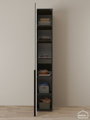 Шкаф с антресолью Linnea MHR-1A-2 2450х400х510 (Графит-М 11.1.25) в Стрежевом - strezevoi.ok-mebel.com | фото 4