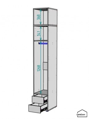 Шкаф с антресолью Linnea MHR-1A-3 2450х400х510 (ДВ-М 11.1.25) в Стрежевом - strezevoi.ok-mebel.com | фото 3