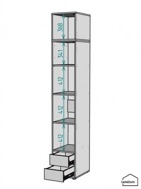 Шкаф с антресолью Linnea MHR-1A-4 2450х400х510 (ДВ-М 11.1.25) в Стрежевом - strezevoi.ok-mebel.com | фото 3