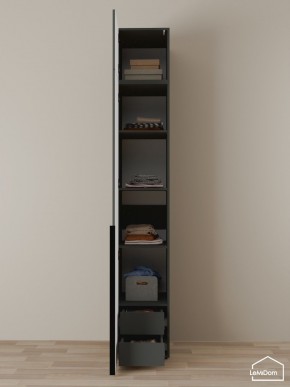 Шкаф с антресолью Linnea MHR-1A-4 2450х400х510 (Графит-М 11.1.25) в Стрежевом - strezevoi.ok-mebel.com | фото 4