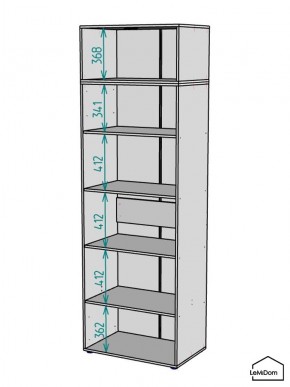 Шкаф с антресолью Linnea MHR-2A-2 2450х800х510 (ДВ-М 11.1.25) в Стрежевом - strezevoi.ok-mebel.com | фото 3