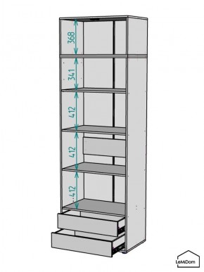 Шкаф с антресолью Linnea MHR-2A-4 2450х800х510 (ДВ-М 11.1.25) в Стрежевом - strezevoi.ok-mebel.com | фото 3