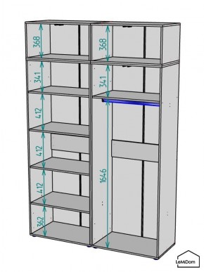 Шкаф с антресолью Linnea MHR-4A-1 2450х1600х510 (ДВ-М 11.1.25) в Стрежевом - strezevoi.ok-mebel.com | фото 3