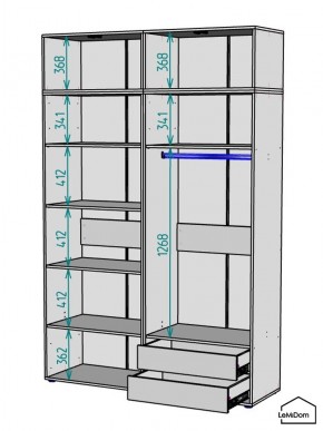 Шкаф с антресолью Linnea MHR-4A-2 2450х1600х510 (ДВ-М 11.1.25) в Стрежевом - strezevoi.ok-mebel.com | фото 3