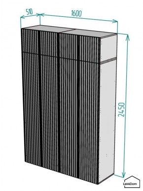 Шкаф с антресолью Linnea MHR-4POA-1 2450х1600х510 (Белый-М 11.1.2) в Стрежевом - strezevoi.ok-mebel.com | фото 2