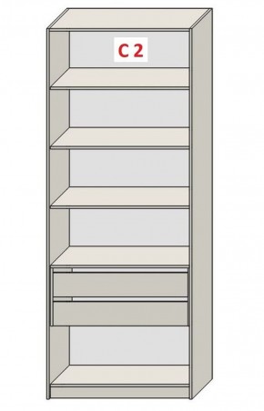 Шкаф СТАНДАРТ С1 без ящика серия "ГЕСТИЯ" (Бело-серый/Дуб Небраска натуральный ) 800*520*2300 в Стрежевом - strezevoi.ok-mebel.com | фото 6