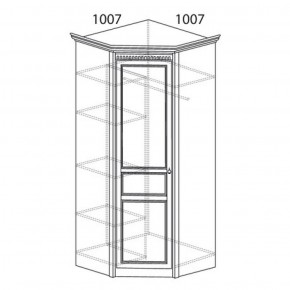 Шкаф угловой №183 "Лючия" Фасад зеркало (Угол 1007*1007) Дуб оксфорд в Стрежевом - strezevoi.ok-mebel.com | фото 2