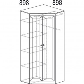 Шкаф угловой №606 Инна (угол 898*898) Денвер темный в Стрежевом - strezevoi.ok-mebel.com | фото 3