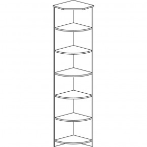 Шкаф угловой открытый №607 Инна Денвер темный в Стрежевом - strezevoi.ok-mebel.com | фото 2