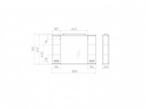 Шкаф-зеркало Cube 100 Эл. Домино (DC5013HZ) в Стрежевом - strezevoi.ok-mebel.com | фото 2