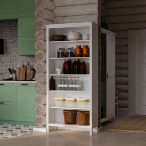 Стеллаж 00 Кантри, массив сосны, цвет белый в Стрежевом - strezevoi.ok-mebel.com | фото 4