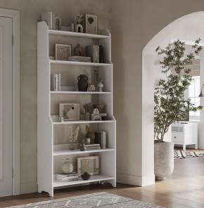 Стеллаж Вествик, массив сосны, цвет белый в Стрежевом - strezevoi.ok-mebel.com | фото 3