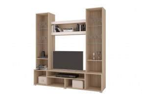 Стенка АНТАЛИЯ 2 (Сонома/Графит софт) в Стрежевом - strezevoi.ok-mebel.com | фото 2