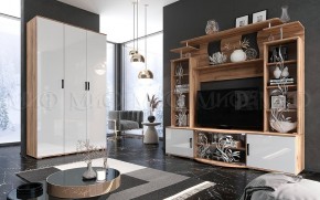 Стенка Виста (Белый глянец/Дуб крафт) в Стрежевом - strezevoi.ok-mebel.com | фото 3