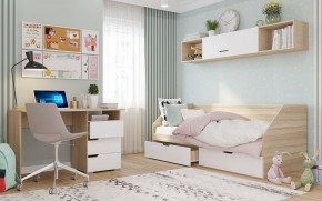 Стол 1200/3 ящика АНТАЛИЯ (Сонома/Белый софт) в Стрежевом - strezevoi.ok-mebel.com | фото 2