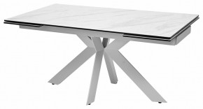Стол BELLUNO 160 MARBLES KL-99 Белый мрамор матовый, итальянская керамика/ белый каркас, ®DISAUR в Стрежевом - strezevoi.ok-mebel.com | фото 2