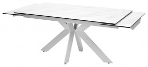 Стол BELLUNO 160 MARBLES KL-99 Белый мрамор матовый, итальянская керамика/ белый каркас, ®DISAUR в Стрежевом - strezevoi.ok-mebel.com | фото 5