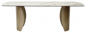 Стол BRONTE 220 KL-188 Контрастный мрамор матовый, итальянская керамика/ Шампань, ®DISAUR в Стрежевом - strezevoi.ok-mebel.com | фото 2