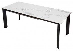 Стол CREMONA 140 HIGH GLOSS STATUARIO Белый мрамор глянцевый, керамика/ черный каркас, ®DISAUR в Стрежевом - strezevoi.ok-mebel.com | фото 8