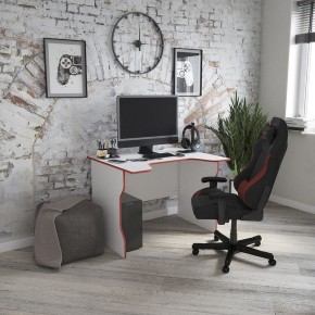 Стол компьютерный ВАРДИГ K2 100x82, белый/красный в Стрежевом - strezevoi.ok-mebel.com | фото 4
