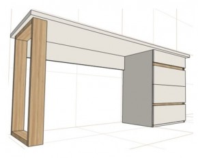 Стол письменный с тумбой 4 ящика (1450) в Стрежевом - strezevoi.ok-mebel.com | фото 2