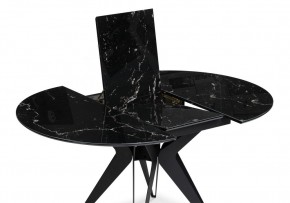 Стол стеклянный Рикла 110(150)х110х76 черный мрамор / черный в Стрежевом - strezevoi.ok-mebel.com | фото 4