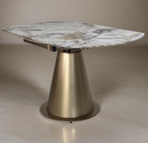 Стол TERAMO 135 GLOSS GRAND JADE SOLID CERAMIC, керамика, поворотн.механизм / Бронзовый, ®DISAUR в Стрежевом - strezevoi.ok-mebel.com | фото 1