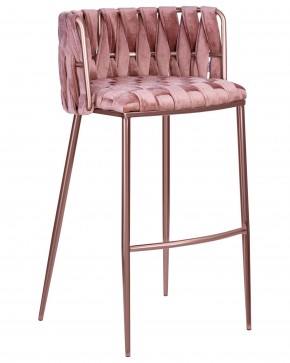 Стул барный DOBRIN EMMA ROSE GOLD, розовый велюр (VF-10) в Стрежевом - strezevoi.ok-mebel.com | фото
