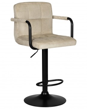 Стул барный DOBRIN KRUGER ARM BLACK, бежевый вельвет (LAR-E2041-04) в Стрежевом - strezevoi.ok-mebel.com | фото