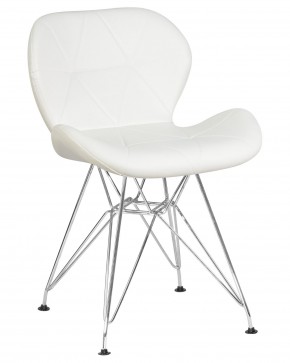 Стул обеденный DOBRIN BUTTERFLY CHROME, ножки хром, цвет белый в Стрежевом - strezevoi.ok-mebel.com | фото