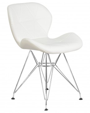Стул обеденный DOBRIN BUTTERFLY CHROME, ножки хром, цвет белый в Стрежевом - strezevoi.ok-mebel.com | фото 2