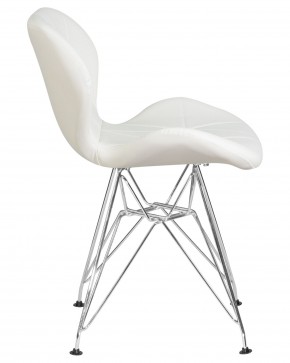 Стул обеденный DOBRIN BUTTERFLY CHROME, ножки хром, цвет белый в Стрежевом - strezevoi.ok-mebel.com | фото 3