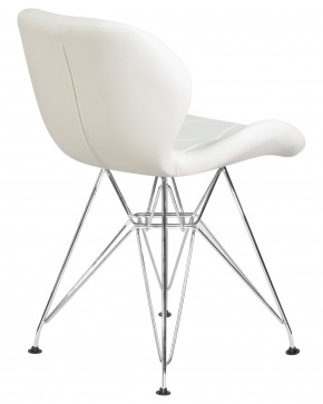 Стул обеденный DOBRIN BUTTERFLY CHROME, ножки хром, цвет белый в Стрежевом - strezevoi.ok-mebel.com | фото 4