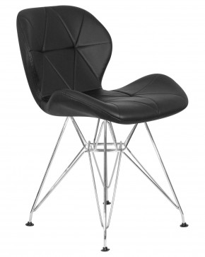 Стул обеденный DOBRIN BUTTERFLY CHROME, ножки хром, цвет чёрный в Стрежевом - strezevoi.ok-mebel.com | фото 2