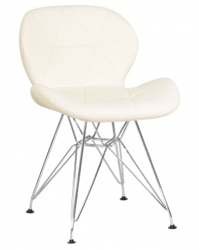 Стул обеденный DOBRIN BUTTERFLY CHROME, ножки хром, цвет кремовый в Стрежевом - strezevoi.ok-mebel.com | фото