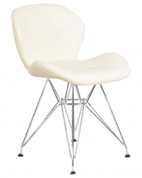 Стул обеденный DOBRIN BUTTERFLY CHROME, ножки хром, цвет кремовый в Стрежевом - strezevoi.ok-mebel.com | фото 2