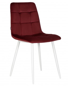 Стул обеденный DOBRIN CHILLY, Бордовый Holland 47, основание белое в Стрежевом - strezevoi.ok-mebel.com | фото