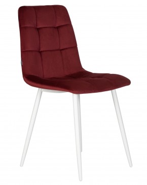 Стул обеденный DOBRIN CHILLY, Бордовый Holland 47, основание белое в Стрежевом - strezevoi.ok-mebel.com | фото 3