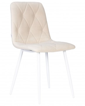 Стул обеденный DOBRIN CHILLY ROMBO, Бежевый Simple 44, основание белое в Стрежевом - strezevoi.ok-mebel.com | фото