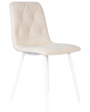 Стул обеденный DOBRIN CHILLY ROMBO, Бежевый Simple 44, основание белое в Стрежевом - strezevoi.ok-mebel.com | фото 2